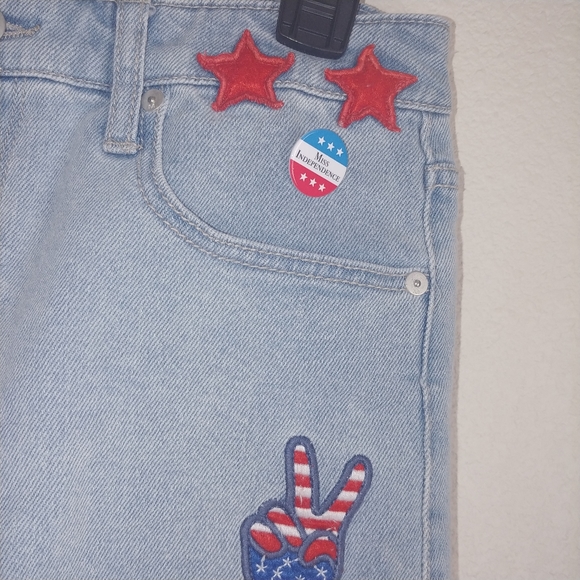 Mossimo high rise shorts hamburger peace patches - Picture 3 of 8